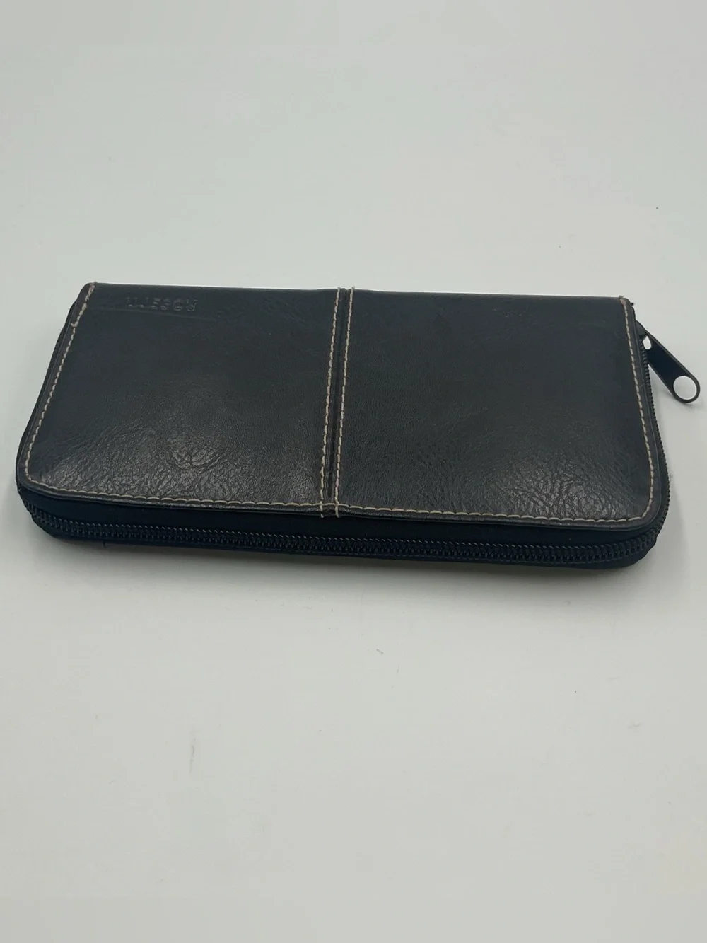 Vintage Rosetti Black Faux Leather Zip Around Clutch Wallet Organizer Pockets